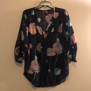 Sheer floral blouse